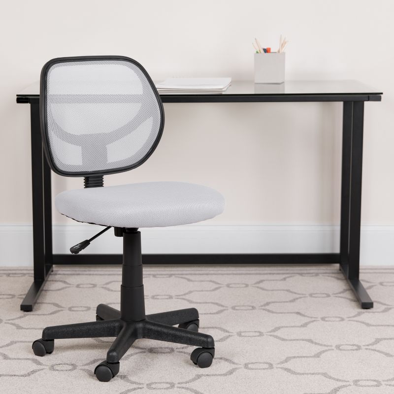 Flash Furniture Low Back White Mesh Swivel Task Office Chair, 2 of 12
