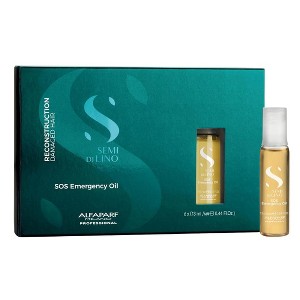 Alfaparf Semi Di Lino Reconstruction SOS Emergency Oil | Nourishes, repairs, restructures the hair fiber, restores strength - (6 x 0.44 oz) - 1 of 4