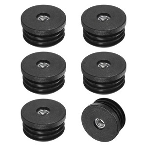 Unique Bargains Metal Furniture Legs Plastic Insert for Round Tubes with M8 Thread Black - 1 of 4