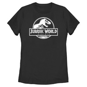 Women's Jurassic World: Rebirth Black and White Movie Logo T-Shirt - 1 of 4