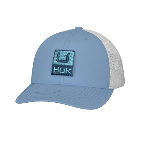 Huk Mer's Trucker Anti-glare Snapback Fishing Hat - Crystal Blue