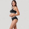 Anna-Kaci Swim Women's Sporty High Waist Bikini Set with Contrast Trim and Scoop Neck Crop Top - 3 of 4