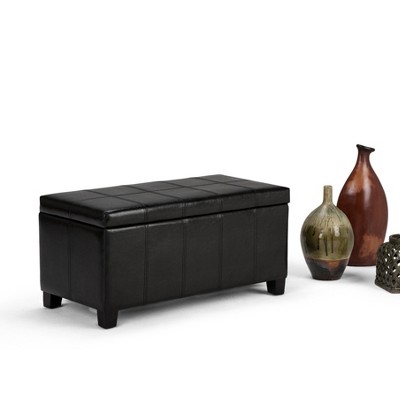 NicBex 35.6" Storage Bench Rectangle Storage Ottoman for Bedroom, Living Room, Black