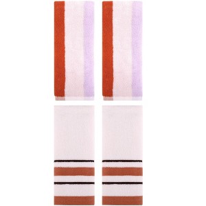 REGALWOVEN 4 Pcs Soft Absorbent Stripe Bathroom Hand Towel for Home - 1 of 4