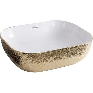 ALFI  Isabella Plus Collection Rectangular Above Mount Basin with an Embossed Exterior, Smooth Interior, and Center Drain - 1 of 3