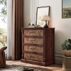 Farmhouse-style five-drawer chest, tall chest of drawers, Wooden TV stand, suitable for living rooms and hallways - 3 of 4