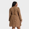Women's Bishop Long Sleeve Button-Up Smocked Mini Dress - Ava & Viv™ - 2 of 3