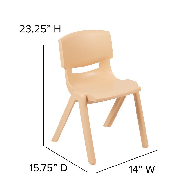Flash Furniture 4 Pack Natural Plastic Stackable School Chair with 13.25" Seat Height, 5 of 12