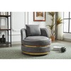 Velvet 360° Swivel Barrel Chair with Padded Seat and Stainless Steel Base for Living Room - 3 of 4