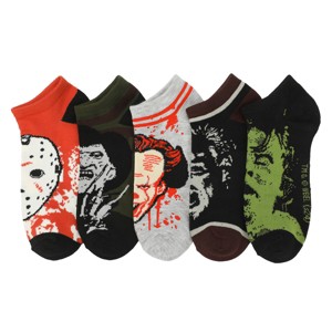 Warner Brothers Horror Movie Characters Women's 5-Pair Ankle Socks - 1 of 4
