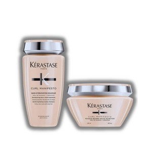 Kerastase Curl Manifesto Hydrating Douceur Shampoo (8.5 oz) & Hydrating Nutrition Mask for Curly Hair (6.8 oz) - The Foundation of Curl Manifestation. - 1 of 3