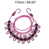 Unique Bargains with Metal Clips*12 & Windproof Beads*13 Clothesline 1 Pc - 4 of 4