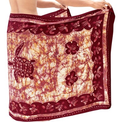LA LEELA Men's Pareo Sarong Bath Trunk Wraps One Size Maroon V419