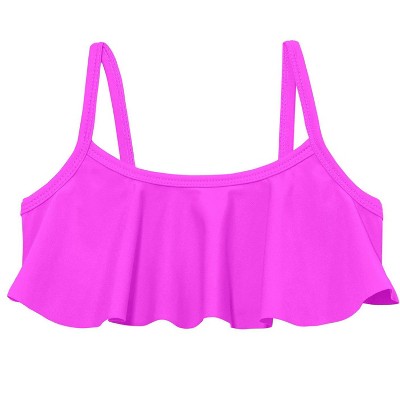 City Threads USA-Made UPF 50+ Girls Flounce Bikini Top