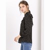 Allegra K Women's Vintage Ruffle Stand Collar Long Sleeves Polka Dots Blouse - 4 of 4