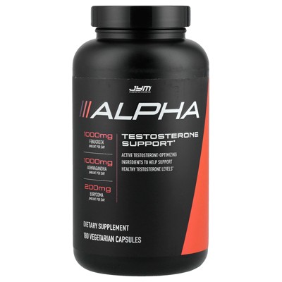 JYM Supplement Science Alpha, Testosterone Support, 180 Vegetarian Capsules