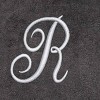 Avanti  Granite with Silver Script Monogram Bath Towel Letter   R - 2 of 3