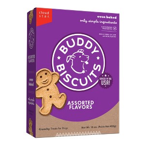 Buddy Biscuits Crunchy Assorted Flavors with Beef, Chicken and Cheese Biscuit Dog Treats - 16oz - 1 of 4