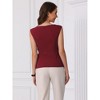 INSPIRE CHIC Women's Summer Tie Front Boat Neck Sleeveless Work Blouse - image 3 of 4