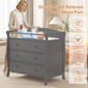 3-Drawer Changing Table, Wooden Diaper Changing Table,Infant Diaper Changing Station Dresser with 3 Drawers, Safety Rail & Strap for Bedroom, Nursery - 3 of 4