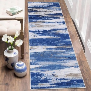 Acekool Washable Area Rug, Modern Abstract Non-Slip Low Pile Stain Resistant Carpet for Living Room Bedroom, Easy Care - 1 of 4