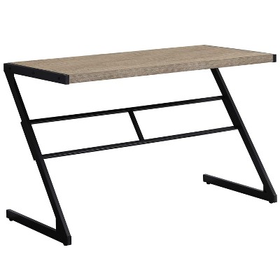 Monarch Specialties Computer Desk Home Office Laptop 48InchL Work Metal Laminate Brown Black Contemporary Modern
