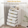 Garvee 5-Drawer White Dresser with Metal Handles and Legs, Space-Saving Modern Chest of Drawers 41.3" x 23.6" x 15.4" - 3 of 4