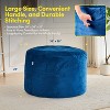 3FT Bean Bag Chair, Adults Foam Round Big Sofa Bean Bag for All Ages, Removable Velvet Cover by Sweet Home Collection™ - Navy - 2 of 4