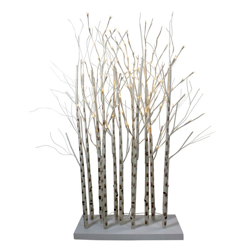 Northlight 4' LED Lighted White Birch Twig Tree Cluster Outdoor Christmas Decoration, 1 of 5