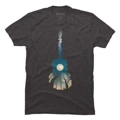 Men's Design By Humans Guitar Moon By BobyBerto T-Shirt