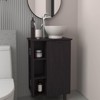 SEVOBAL Bathroom Vanities 84cm Vessel Sink Vanities with One Door Storage and Open Shelves for Bathroom Storage, Black, 28.74"*28.74"*11.42" - 4 of 4