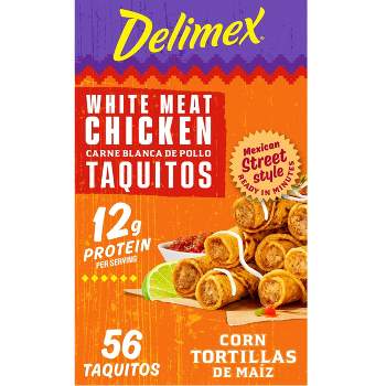 Delimex Chicken Corn Taquitos Frozen Snacks - 56ct