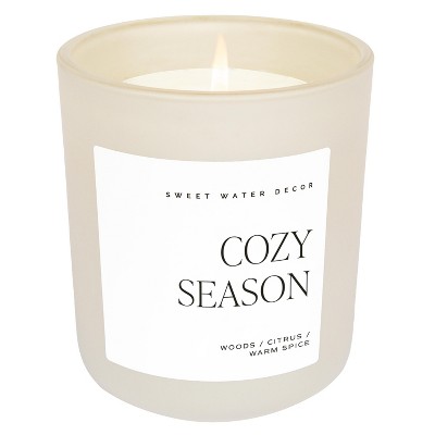 Sweet Water Decor Cozy Season 15oz Tan Matte Jar Candle