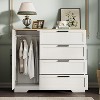 Acekool Wood Armoire Wardrobe Closet, 43.3" H Bedroom Cabinet with 4 Drawers, Door, Hanging Rod, Storage Organizer - 3 of 4