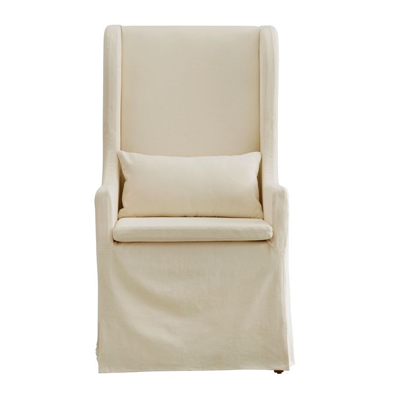 iNSPIRE Q Slipcovered Wood Wingback Parson Chair in Cream, 3 of 5