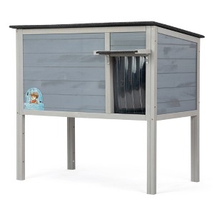 Sevobal Pet Crates and Houses, High Leg Warm Cat House with Weatherproof Roof, Durable Crate for Outdoor or Indoor, Gray, 35.4"*21.6"*32.3" - 1 of 4