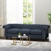 NicBex 84.75 Inch Button Tufted Back 3-Seater Sofa Couch with Roller Armrests for Living Room,Office,Apartment,Blue - 2 of 4