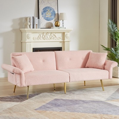 Evita Modern Upholstered Accent Loveseat Sofa With Side Pocket