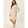INSPIRE CHIC Womens' Casual Pullover Sweatshirt Long Sleeve Hoodie Dress with Pockets - 3 of 4
