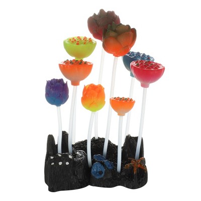 Unique Bargains Soft Silicone Glowing Aquarium Lotus Flower Multicolor
