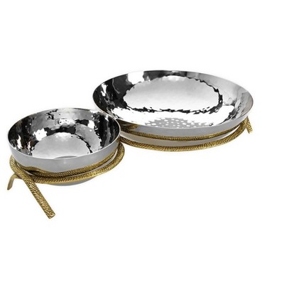 Classic Touch 2 Bowl Relish Dish with Removable Bowls