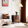 Lirago Stylish Metal Frame Dresser with Wood Top: Brown 2-Tier Drawers for Elegant Storage in Your Home | Dimensions: 27.00"L x 12.00"W x 3.70"H - 3 of 4