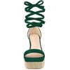 Allegra K Women's Square Toe Lace Up Chunky High Heel Platform Sandals - 2 of 4