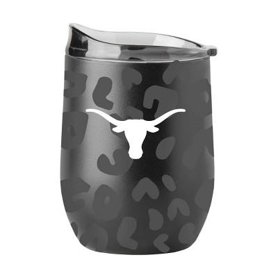 NCAA Texas Longhorns 16oz Black Leopard Stainless Steel Wine Tumbler