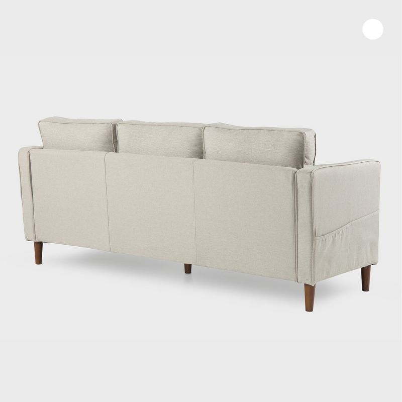 Hana Modern Linen Fabric Sofa/Couch with Armrest Pockets - Mellow, 5 of 11