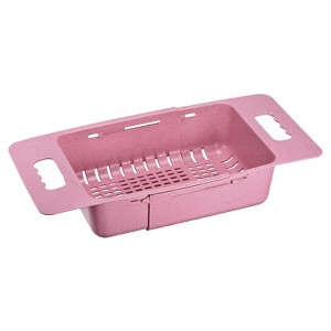 Unique Bargains Extendable Over the Sink Strainer Fruit Vegetable Wash Basket Adjustable Colander for Kitchen Plastic - 1 of 4