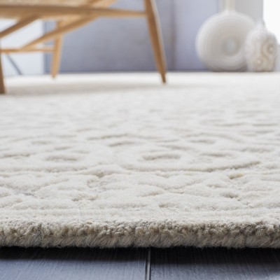 Hand-Tufted Grey and Ivory Wool Area Rug