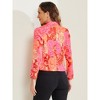 INSPIRE CHIC Women's Open Front Office Long Sleeve Lightweight Printed Floral Crop Suit Blazer - 4 of 4