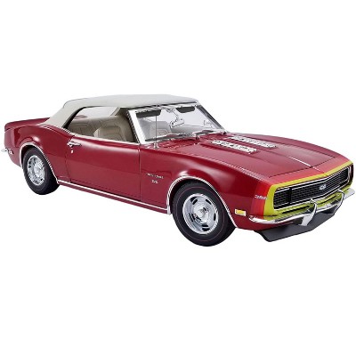 1968 Chevrolet Camaro SS Unicorn Convertible Matador Red with White Top and D88 Stripes Limited Edition to 456 pieces 1/18 Diecast Model Car by ACME