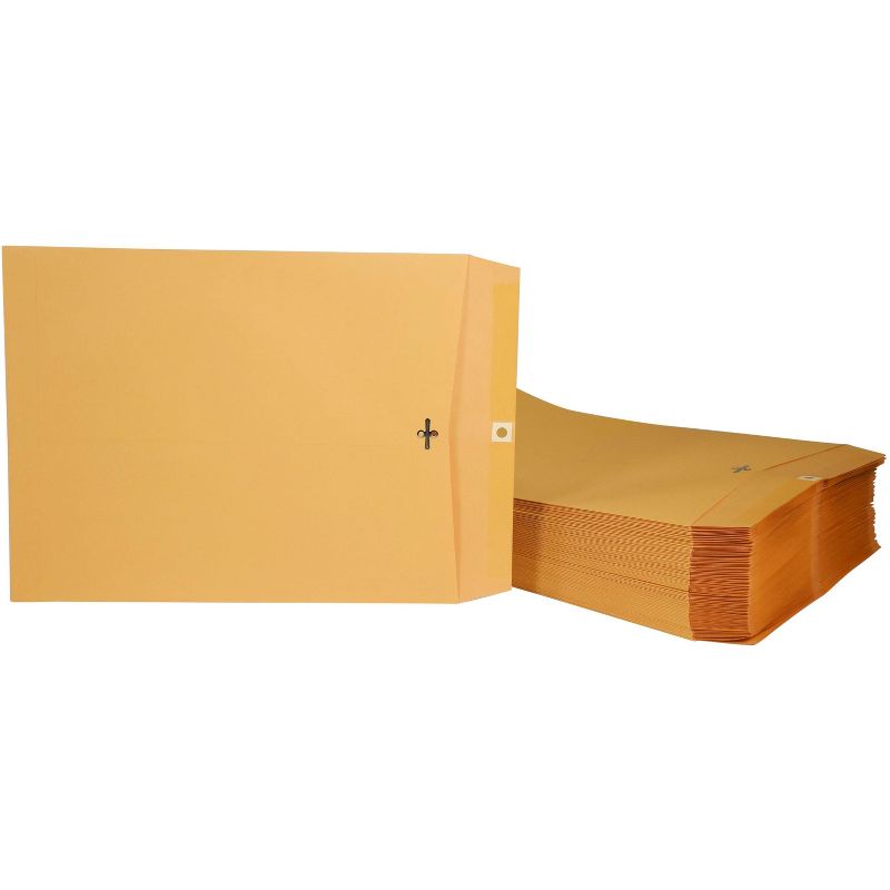 School Smart Kraft Envelopes with Clasp, 11-1/2 x 14-1/2 Inches, Pack of 100, 4 of 6